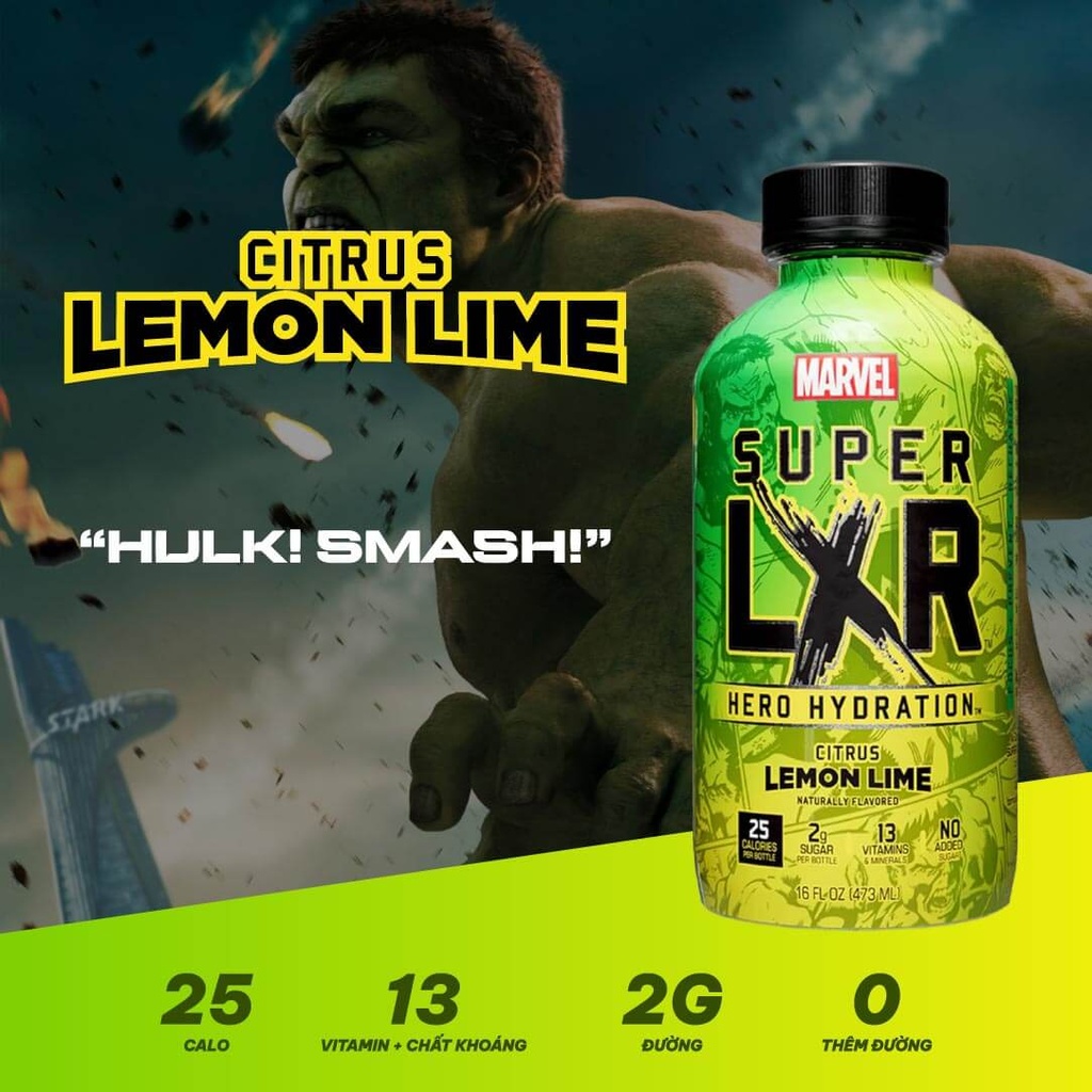 Citrus Lemon Lime Hulk LXR Hydration Drink (16 fl oz)