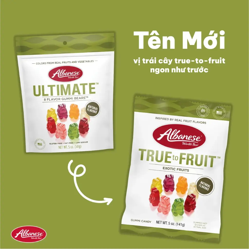 Albanese True-to-Fruit Exotic Fruits Gummi Bears