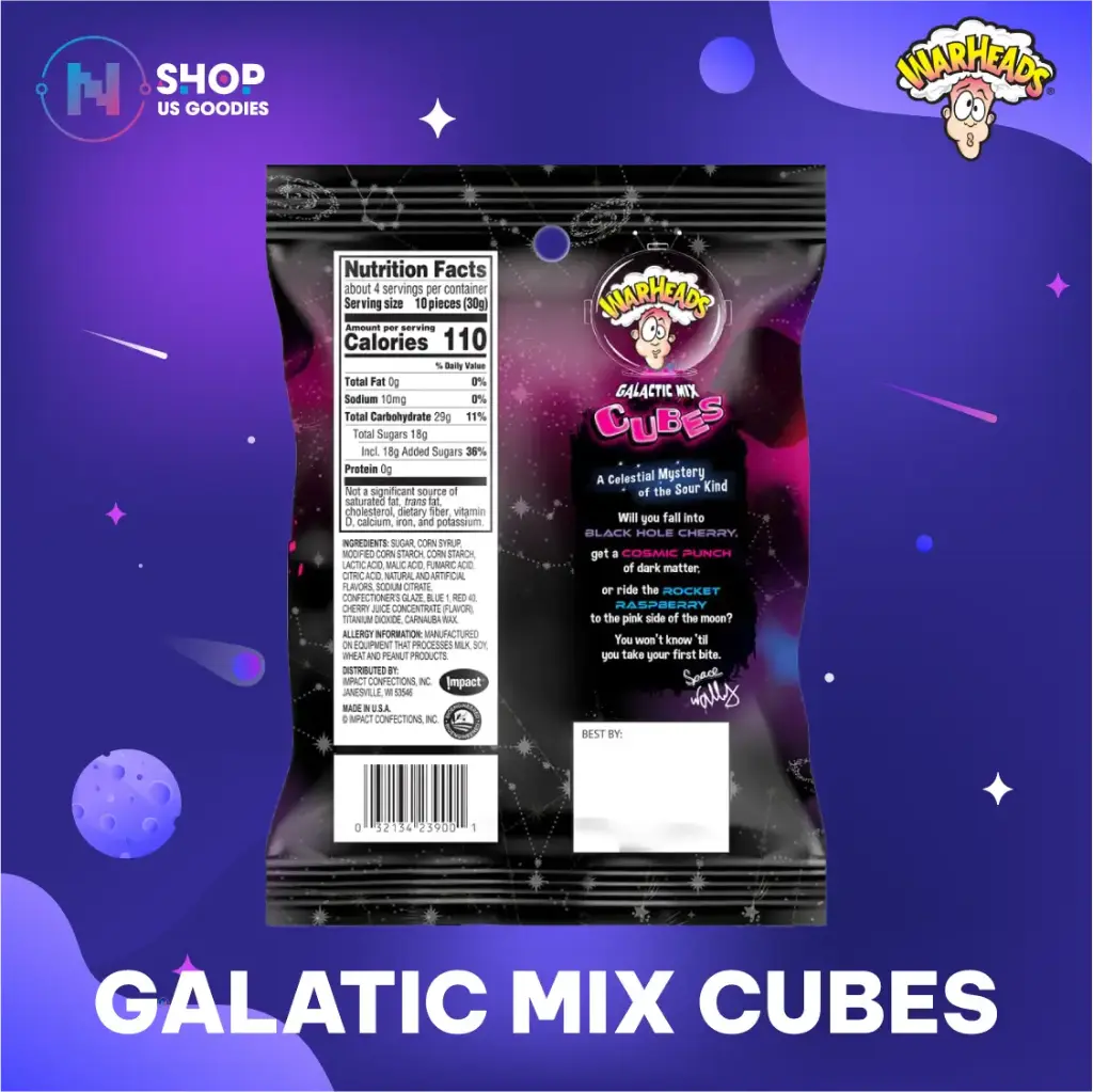 Warheads Galatic Mix Cubes (4.5oz)