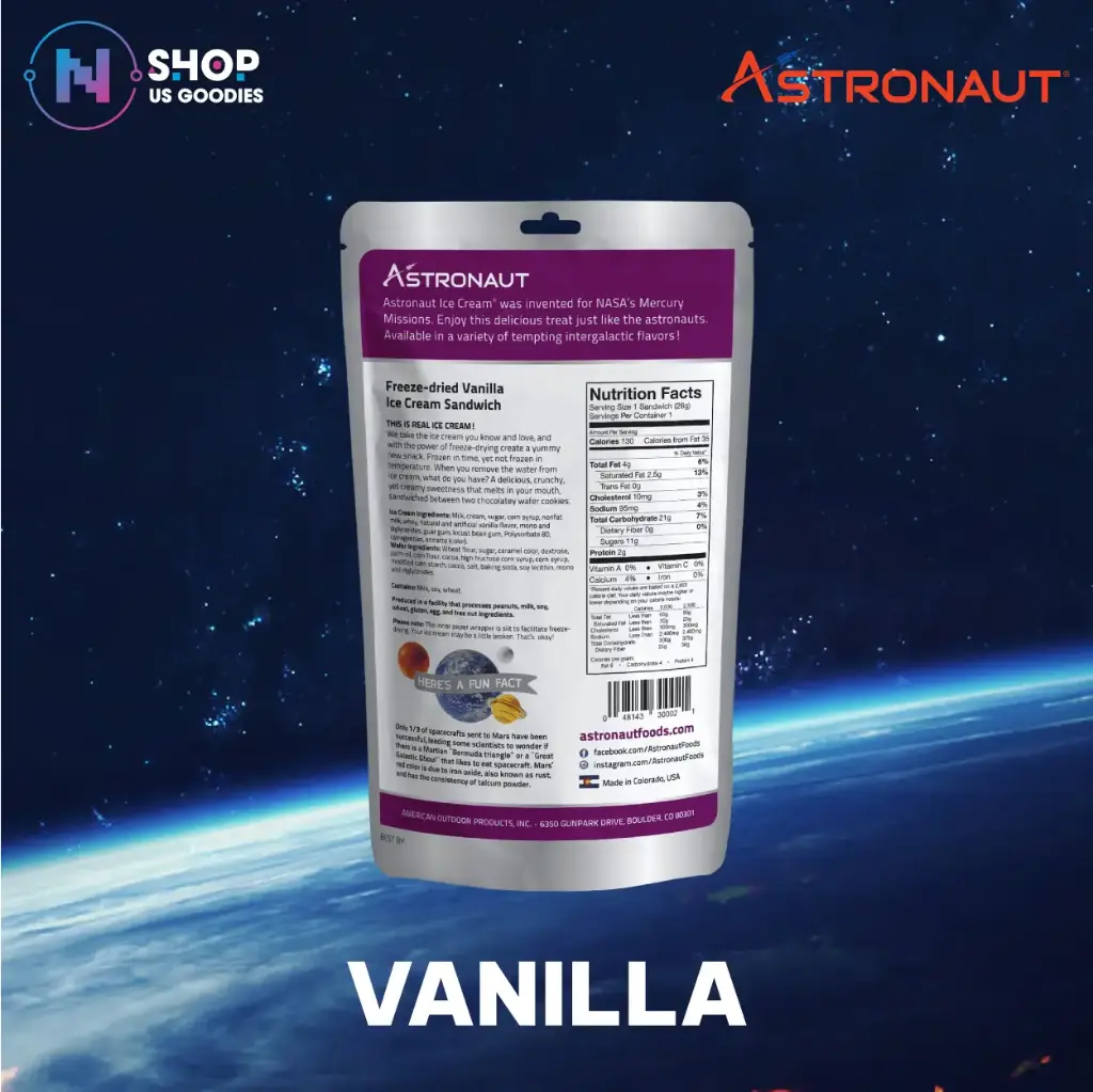 Astronaut Vanilla Ice Cream Sandwiches (1oz)