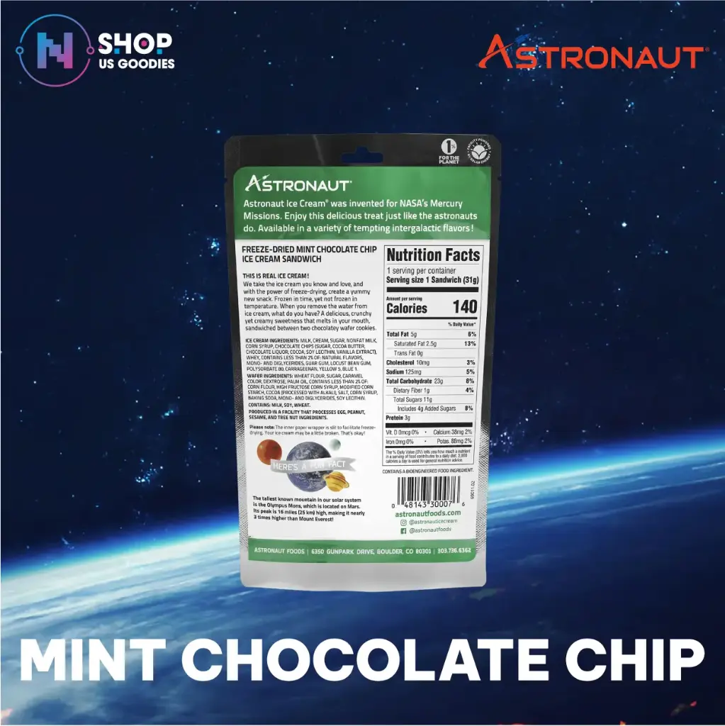 Astronaut Mint Chocolate Chip Ice Cream Sandwiches (1oz)