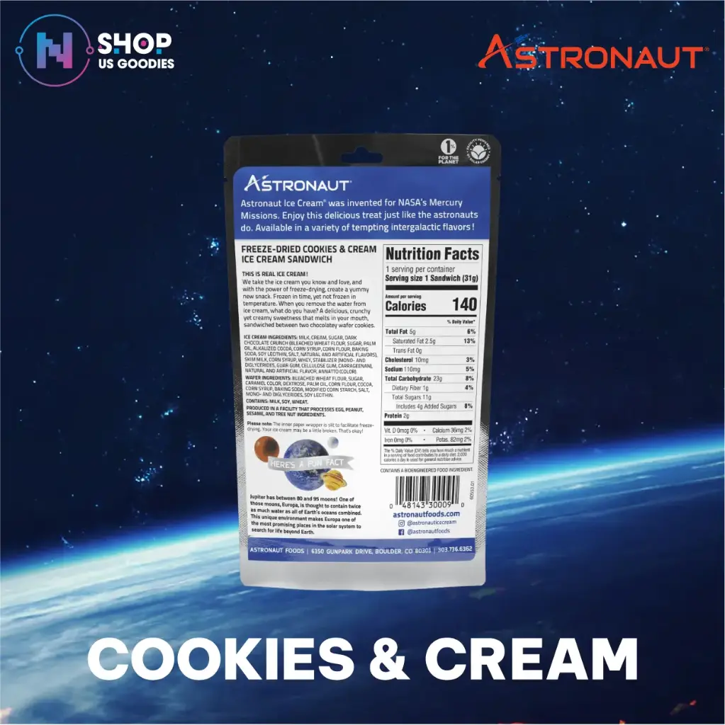 Astronaut Cookies & Cream Ice Cream Sandwiches (1oz)