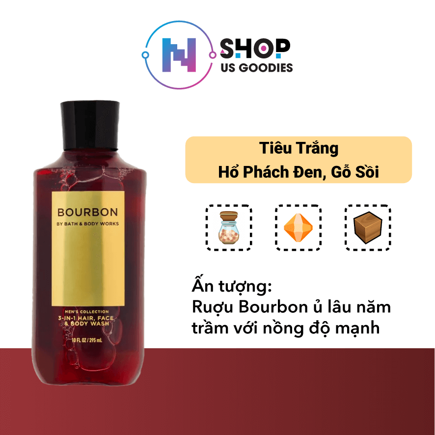 Dầu gội, rửa mặt & tắm 3 trong 1 Bourbon