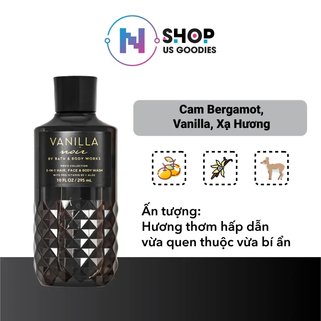 Dầu gội, rửa mặt & tắm 3 trong 1 Noir