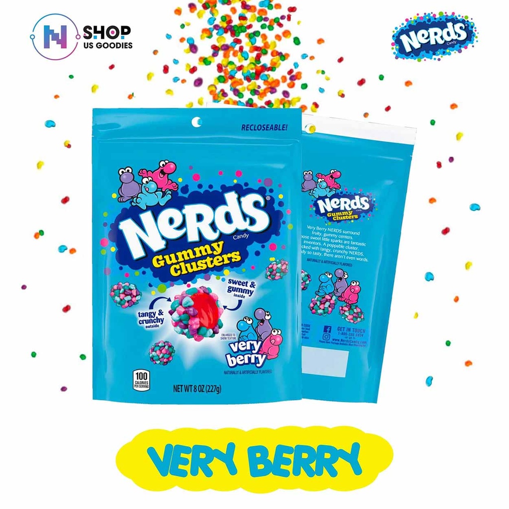 Kẹo Dẻo NERDS Gummy Clusters Vị Dâu Rừng (227g)