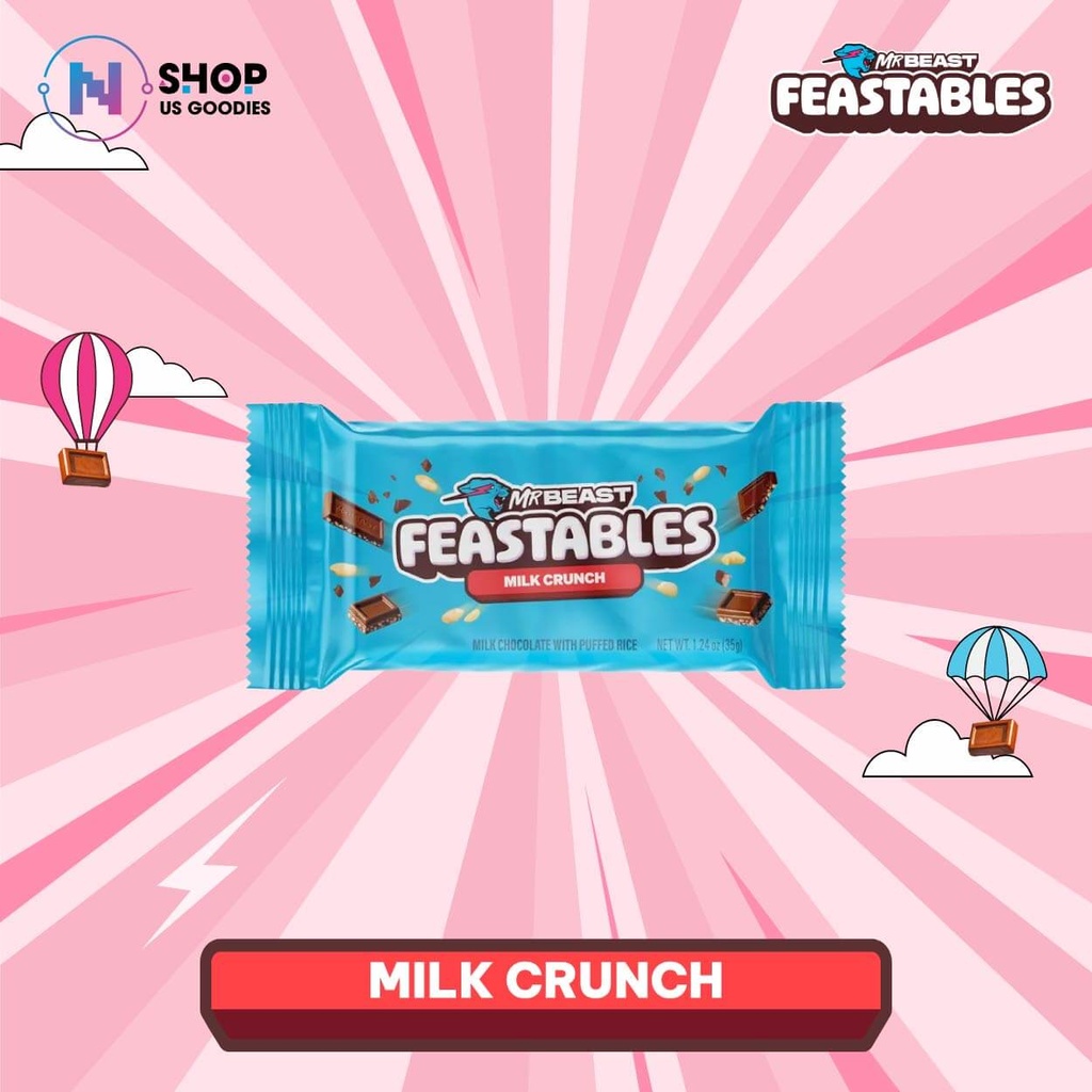 [USA] Feastables MrBeast Milk Crunch Chocolate Bar (1.23oz)