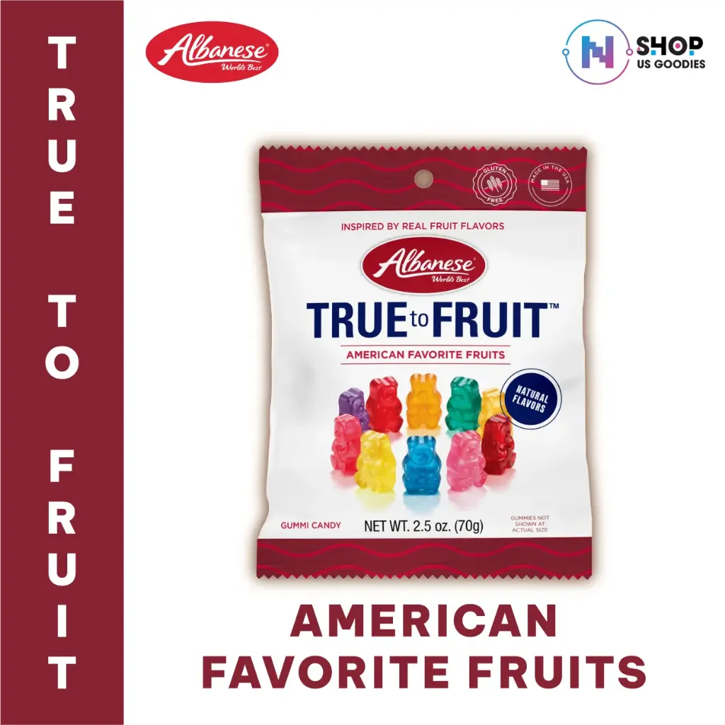 Kẹo Dẻo True-to-Fruit Trái Cây Mỹ Yêu Thích Albanese (70g)