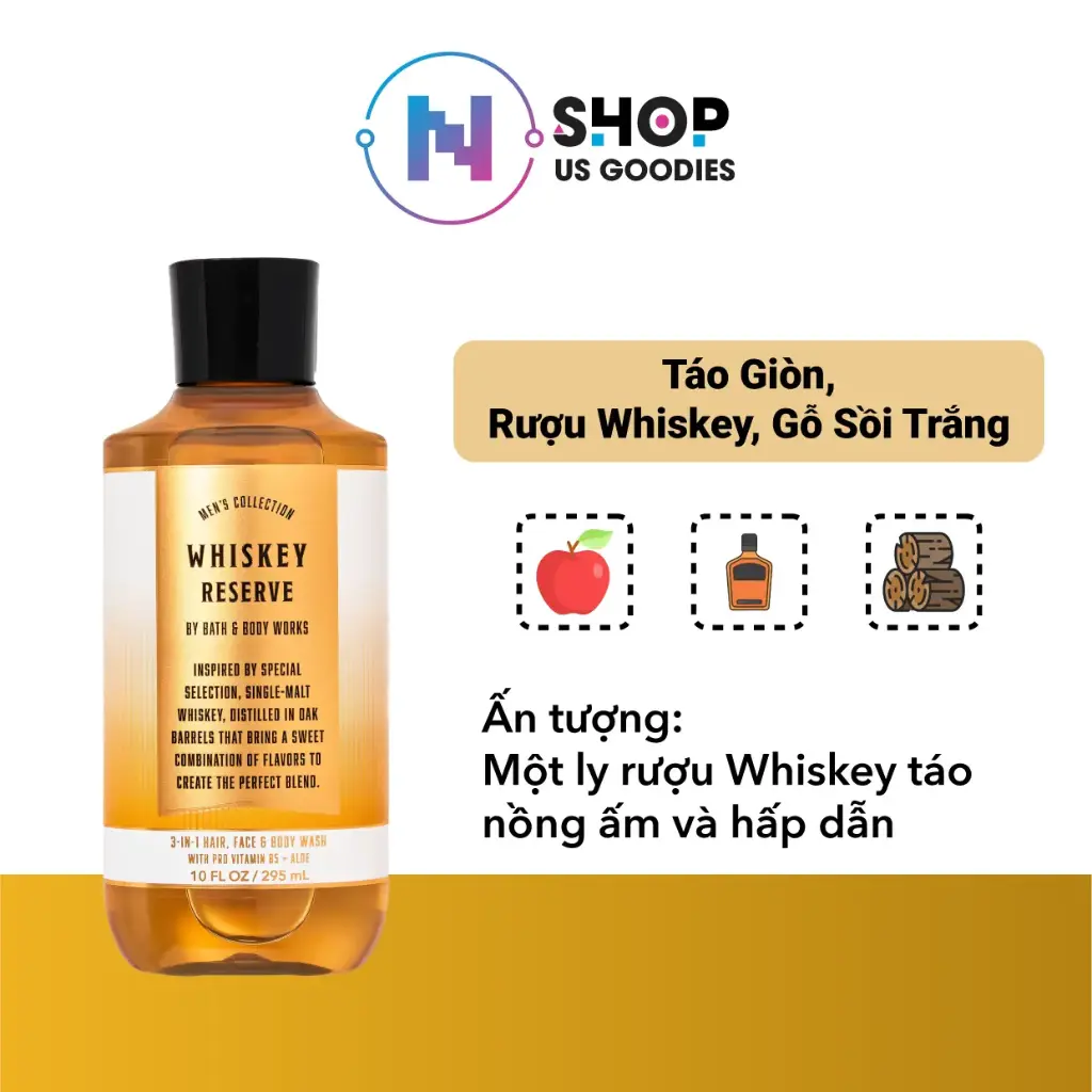 Dầu gội, rửa mặt & tắm 3 trong 1 Whiskey Reserve